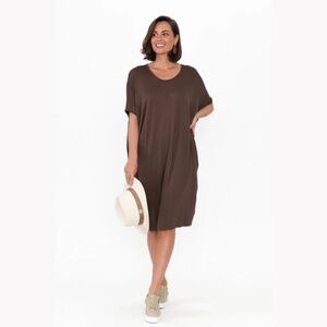 Zenana Rolled Sleeve Tee Shirt Dress